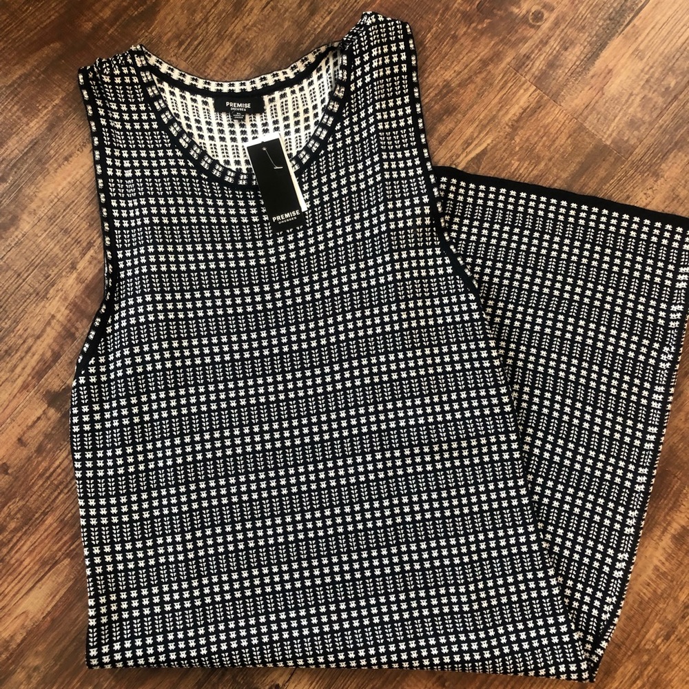 Premise Black and White Sleeveless Dress